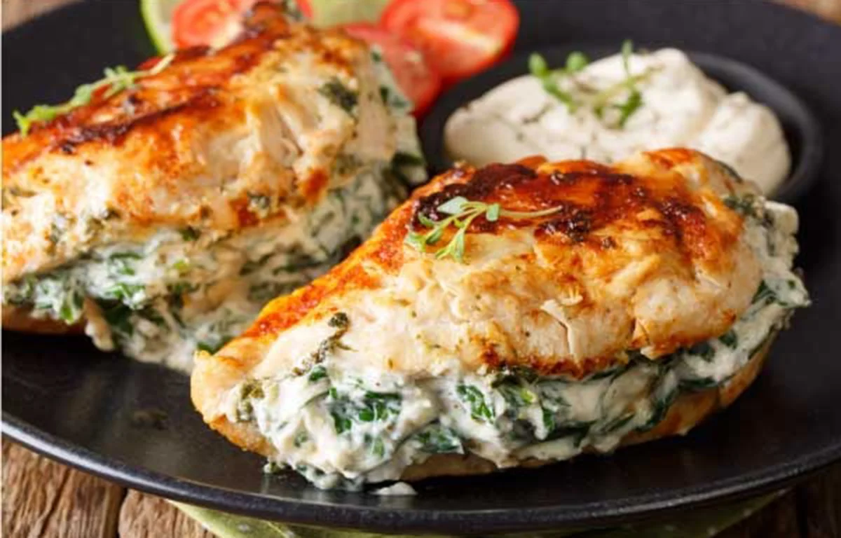 Gourmet cheese stuffed chicken breasts